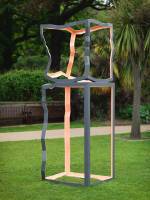 Almuth Tebbenhoff. Sunset (in Holland Park), 2014. Fabricated steel, painted, 300 x 120 x 100 cm. Photograph: Steve Russell.