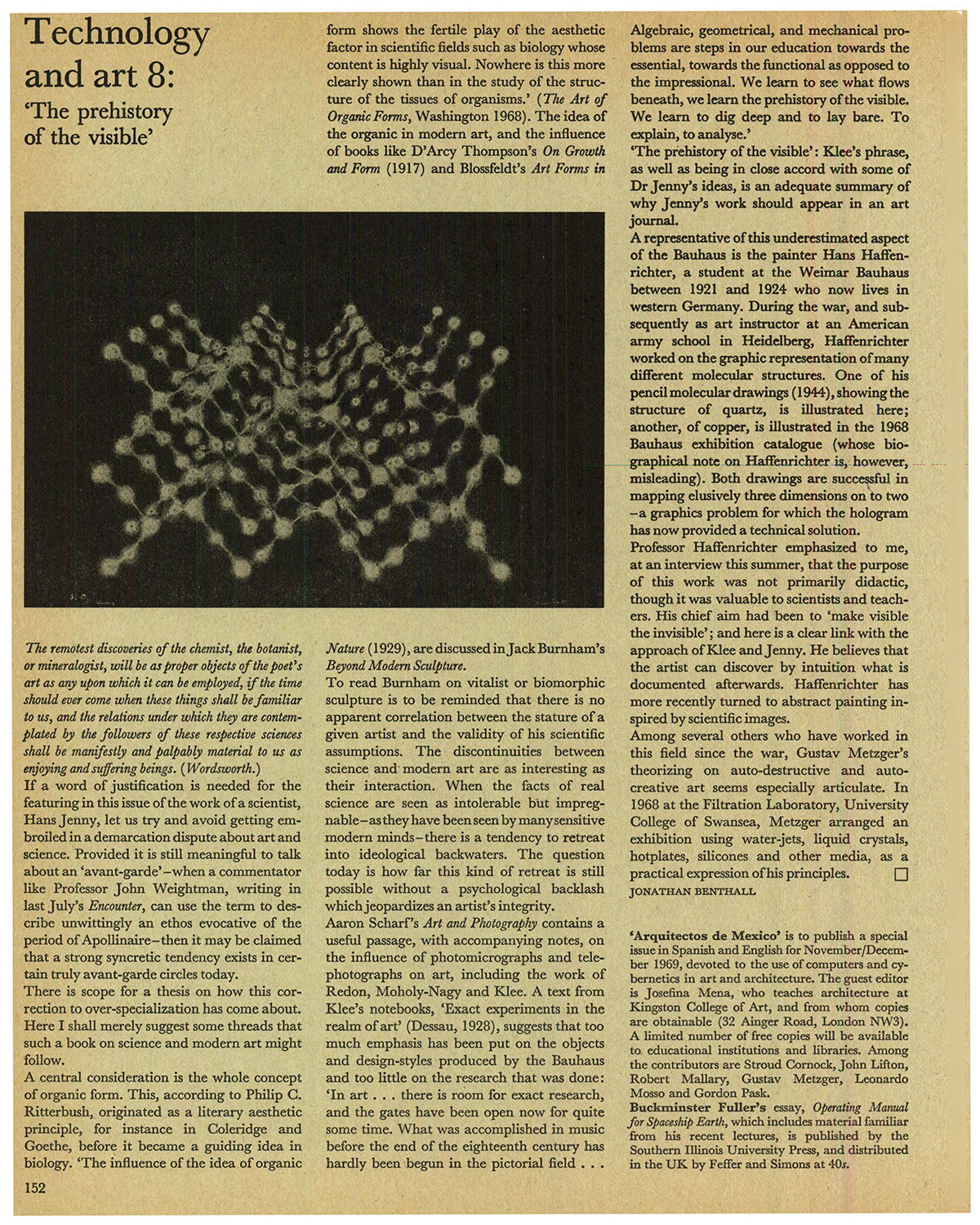 Technology and Art. Studio International, Vol 177, No 911, November 1969, p. 212