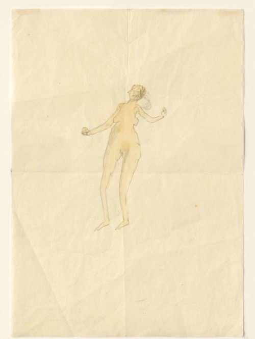 Joseph Beuys. Girl with Apple, 1954. Pencil and watercolour on paper, 29.5 × 21 cm. Courtesy Thaddaeus Ropac, Paris. DACS 2014.