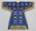 Woman’s Dress, c1900. Dakota (Eastern Sioux), Yanktonai or Lakota (Teton Sioux) artist, Fort Peck Reservation (Montana) Native tanned leather, glass, brass and steel-cut beads, metal cones, horsehair. 48 x 39 in (121.9 x 99.1 cm). Washington (District of Columbia), Smithsonian Institution, National Museum of Natural History, Department of Anthropology. Photograph: National Museum of Natural History, Smithsonian Institution, Department of Anthropology. (Cat.109).