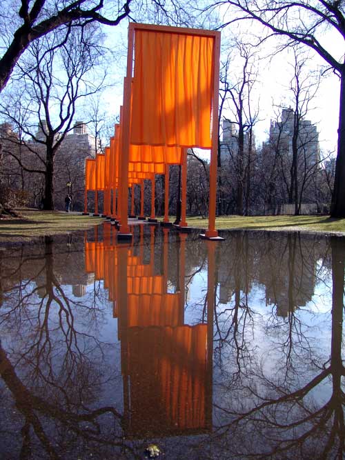 Christo. The Gates: Central Park, New York, 1979-2005, installation view, 2013. Photo: Miguel Angel.