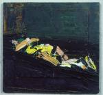 Frank Auerbach. Reclining Figure, 1972. Oil on board, 38.1 X 40.6 cm. Private Collection, NY. © Frank Auerbach.