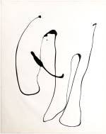 Franciszka Themerson. Calligramme IV (serpentine’), 1960. Emulsion paint on paper, 63.5 x 50.5 cm.