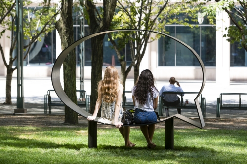 Hank Willis Thomas. Ruth, 2015. Painted steel. Courtesy the artist and Jack Shainman Gallery. Photograph: James Ewing, Courtesy Public Art Fund, NY.