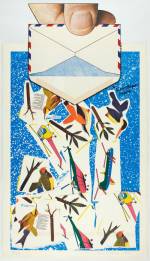 Joe Tilson. Sky Two, 1967. Screenprint on J Green paper with torn paper elements, 124.0 x 69.0 cm/48¾ x 27¼ in. Edition of 70.