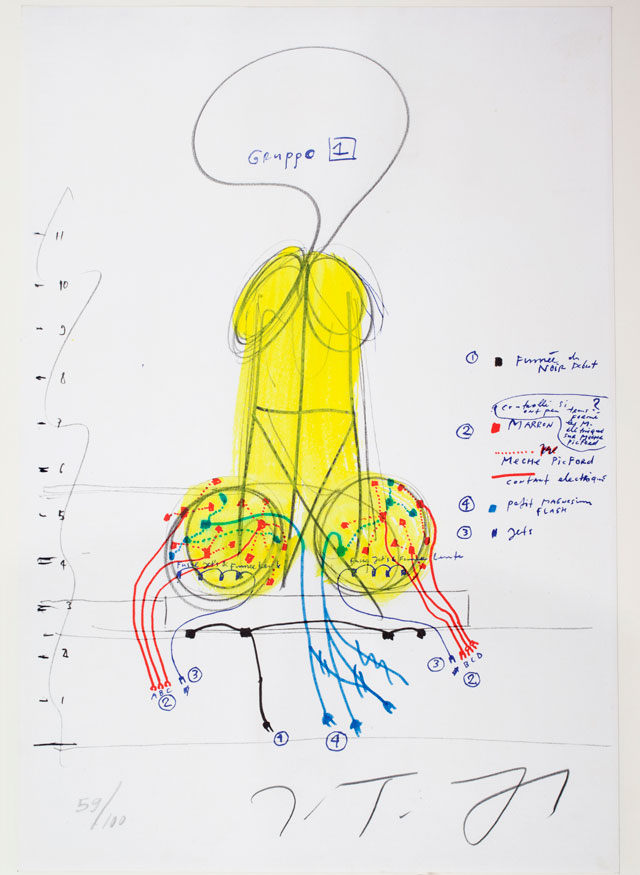 Jean Tinguely. Page from the portfolio La Vittoria of Sergio Tosi (59/100), 1970 – 1972. Collection Stedelijk Museum Amsterdam, c/o Pictoright Amsterdam, 2016.