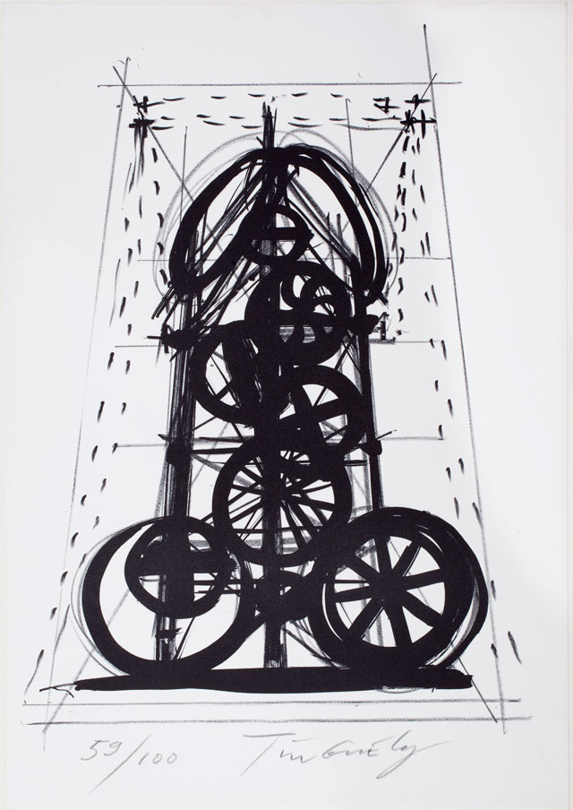 Jean Tinguely. Page from the portfolio La Vittoria of Sergio Tosi (59/100), 1970 – 1972. Collection Stedelijk Museum Amsterdam, c/o Pictoright Amsterdam, 2016.