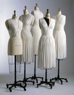 Isabel Toledo. Diamond Draped Bodice Dresses, finished and unfinished, Fall 2005. White rayon jersey. Photograph by William Palmer.