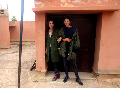 Esme Toler and Olì Bonzanigo at the Marrakech Biennale 2014. Photograph: Harriet Thorpe.