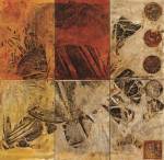 Canan Tolon. Untitled (polyptych), 2001. Rust and pigment on canvas, 267 x 274 cm (105 x 108 in). Collection Pınar and Hakan Ertaç. Photograph: Hakan Aydog an.