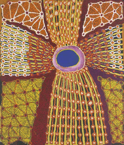 Tjuruparu WATSON, Ngaatjatjarra born c. 1935. 'Natjula' 2003. Synthetic 
        polymer paint on canvas 156.0 x 148.0 cm. Purchased, 2003 © Tjuruparu 
        Watson, courtesy of Irrunytju Community Inc.