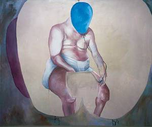 Martin KIPPENBERGER, 'Self Portrait', 1988. Oil on canvas, 200 x 240 cm. Copyright Saatchi Gallery