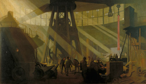 George Clausen. In the Gun Factory at Woolwich Arsenal, 1918. Oil on canvas. © IWM.