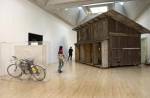 Simon Starling.<em> Shedboatshed</em> <em>(Mobile Architecture No.2)</em>, 2005. Mixed media Kunstmuseum Basel. <em>Tabernas Desert Run,</em> 2004. Fuel cell powered bicycle, watercolour and Perspex vitrine Glasgow City Council (Museums), Gallery of Modern Art, bought with the assistance of the National Art Collections Fund.