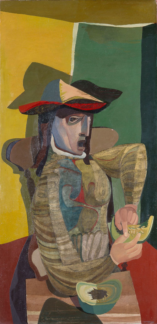 Robert MacBryde. Woman with Cantaloupe, 1946. Oil on canvas, c1945-6. Manchester City Galleries.