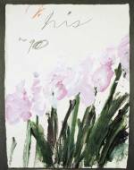 Cy Twombly, Nicola's Iris, 1990. Acrylic, pencil and wax crayon on paper, 75.5 x 56 cm (29 3/4 x 22 inches.