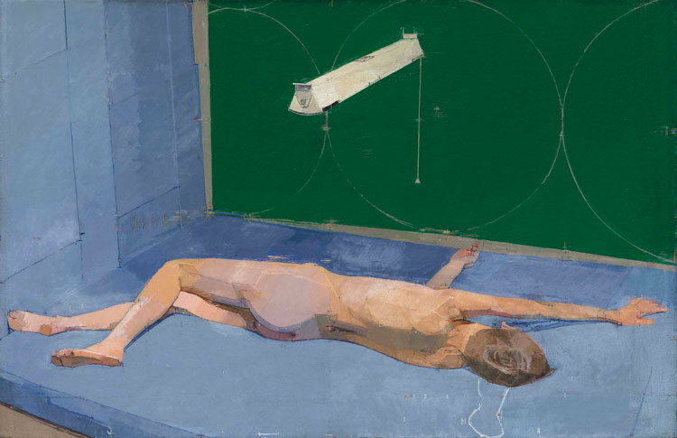 Euan Uglow, Three in One, 1967-68. Oil on canvas. Image © 2014 and courtesy Christie’s Images Limited. © The estate of Euan Uglow. All rights reserved 2025 / Bridgeman Images.