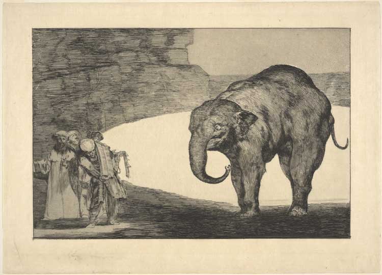 Francisco de Goya, Quien se pondrá el cas - cabel al gato, Disparate de bestia, Los Proverbios, print. © The Trustees of the British Museum.