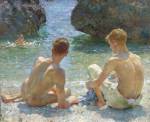 Henry Scott Tuke (1858–1929), The Critics, 1927. Oil on board. Leamington Spa Art Gallery & Museum (Warwick District Council).