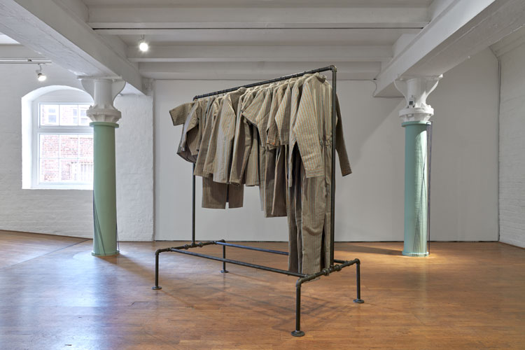 Johanna Unzueta. A Garment for the Day (2019-ongoing), Tools for Life, installation view, Modern Art Oxford 2020. Photo: Ben Westoby.
