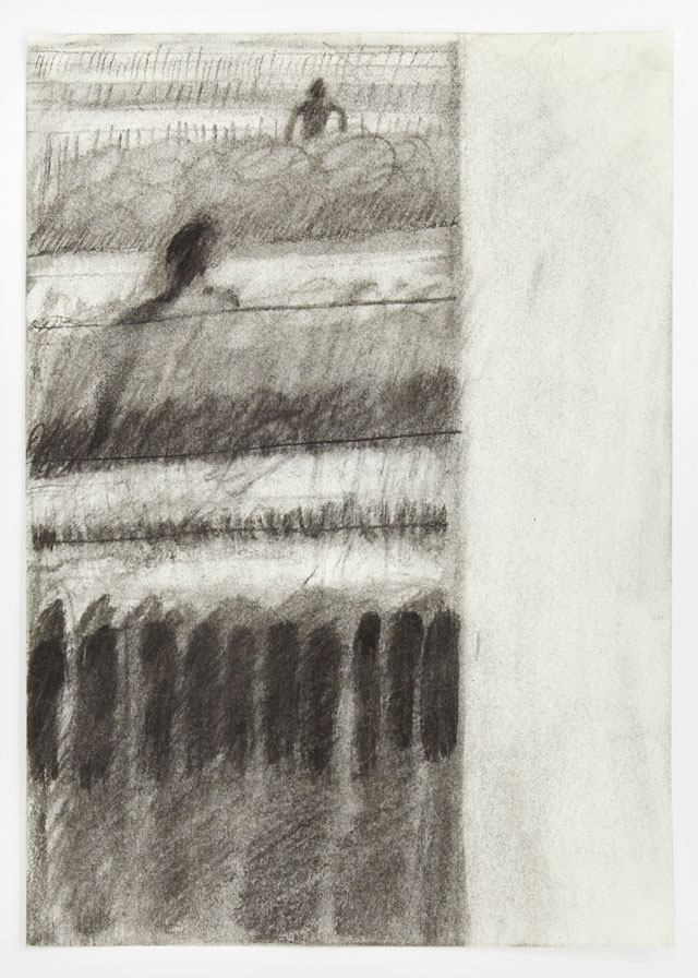 Phoebe Unwin. Untitled, 2018. Charcoal on paper, 29.5 x 21 cm. © the artist. Courtesy Amanda Wilkinson Gallery, London.