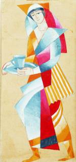 Vadym Meller, Juliusz Słowacki. Mazepa, First Taras Shevchenko State Theatre, Kyiv, Dir. K. Berezhnoi, 1920. Costume sketch, woman, gouache on paper, 19 x 9 in (49.5 x 23.5 cm).