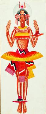 Vadym Meller, W Somerset Maugham, John Colton. Sadie Berezil Theatre, Kharkiv, Dir. V. Inkijinoff, 1926. Costume sketch, Native Woman, watercolour and paper on cardboard, 18⅛ x 7⅛ in (46 x 18 cm).