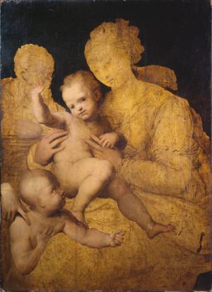 Perino del Vaga (1501-47). Holy Family with Saint John the Baptist, 1528-37, Oil on panel, 139.8 x 111.2 cm.