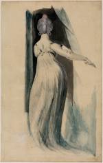 Johann Heinrich Fuseli (1741-1825). Back view of a full-length female figure, 1796-1800. Graphite and watercolour (grey, blue and grey-brown) and bodycolour and ink (Indian) on paper. The Samuel Courtauld Trust, The Courtauld Gallery, London.