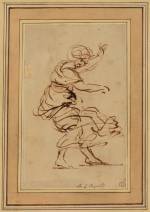 Joshua Reynolds (1723-1792). Dancing female figure. Pen and ink (brown) on paper. The Samuel Courtauld Trust, The Courtauld Gallery, London.