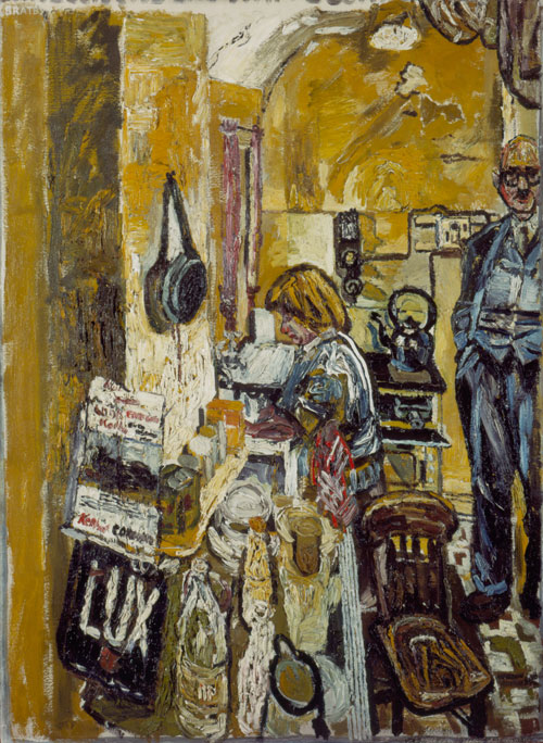 John Bratby. Kitchen Interior, 1955-6. Copyright the estate of John Bratby/Bridgeman Art Gallery.