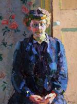 Harold Gilman. Portrait of Sylvia Gosse, 1912-3. Southampton City Art Gallery, Hampshire, UK.