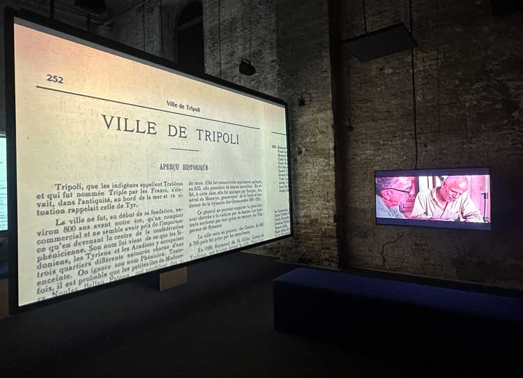 Avi Mograbi, installation view, Arsenale, Venice Biennale, 2026. Photo: Amie Corry.