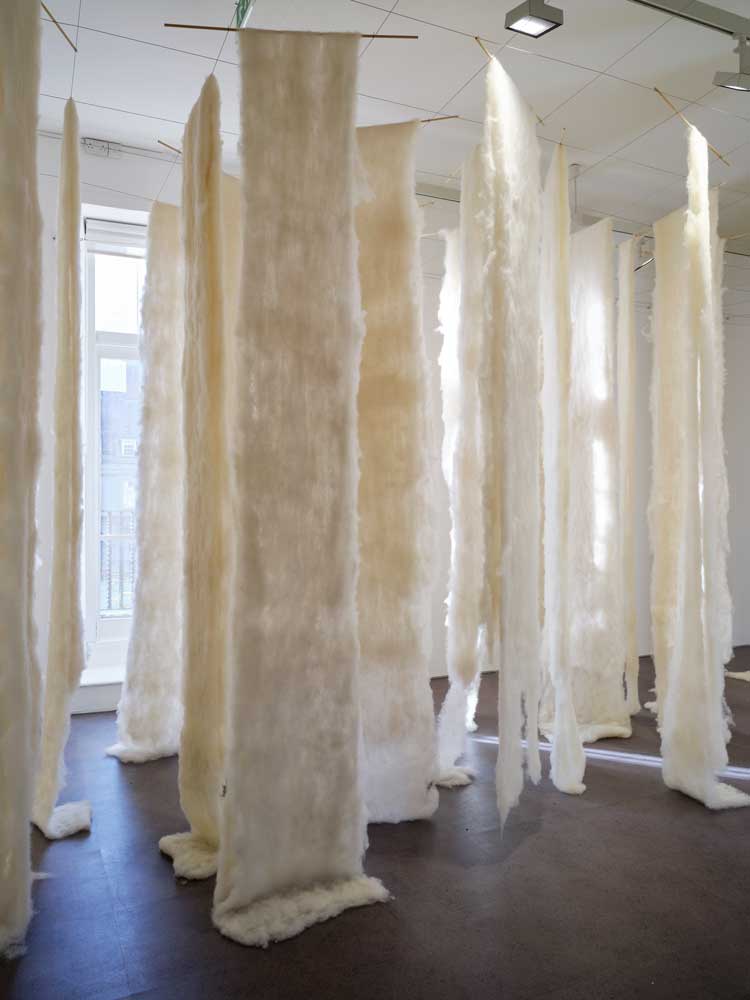 Cecilia Vicuña: Reverse Migration, a Poetic Journey, installation view, IMMA, Dublin, 7 November 2025 – 5 July 2026. Photo: Ros Kavanagh.