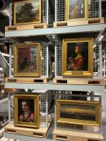 V&A East Storehouse. A set of masterpieces displayed on the crate and pallet system used throughout. Photo: Veronica Simpson.