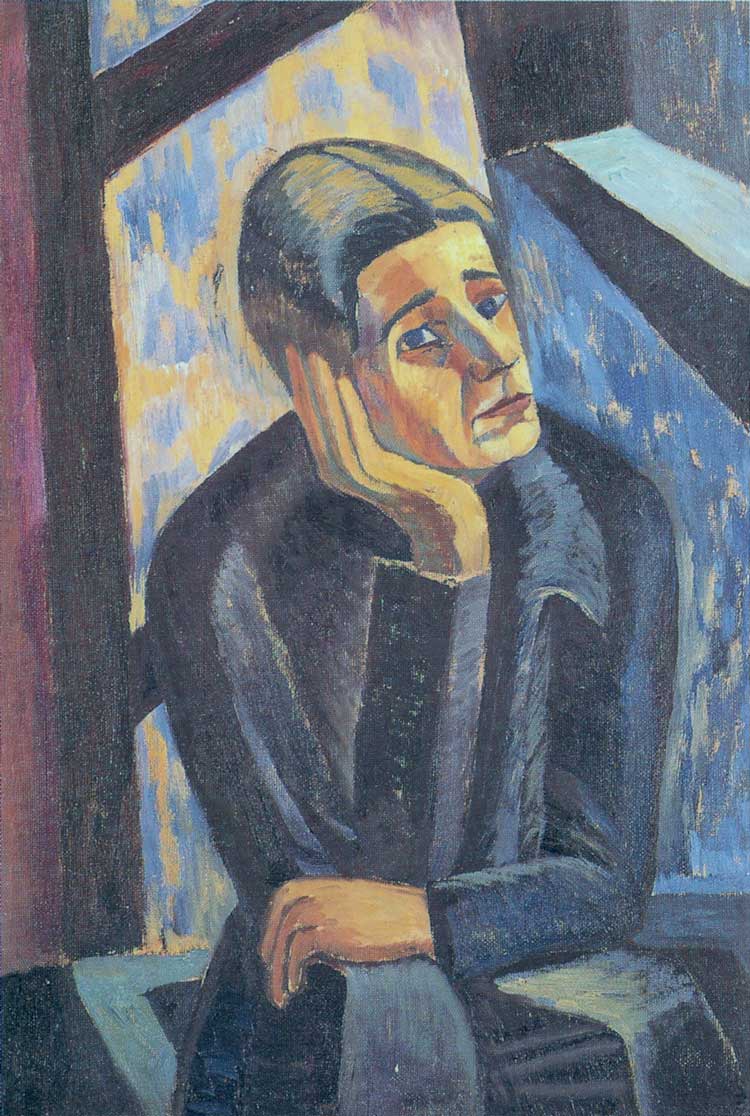 Hanna Bekker, Self (Mourning), 1944. Oil on canvas. Stadtmuseum Hofheim am Taunus, long-term loan from the archive of the Estate Hanna Bekker vom Rath. Photo: Herbert Fischer, Frankfurt am Main.