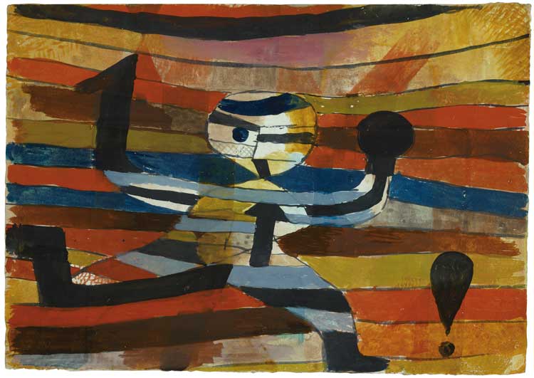Paul Klee, Runner – Hooker – Boxer, 1920. Watercolour on paper. Museum Wiesbaden, long-term loan from the Archive of the Estate Hanna Bekker vom Rath. Photo: Fotostudio Herbert Fischer, Frankfurt.