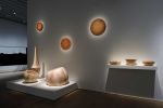 Shuji Nakagawa. Installation view of Moon from the series Born Planets, 2022. Cedar wood. Photo: Koroda Takeru.