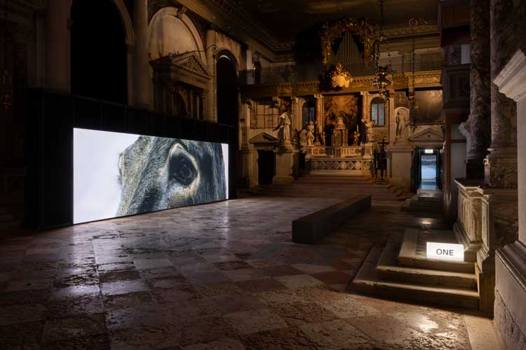 Masbedo, Pantelleria, 2022 at Penumbra, Fondazione In Between Art Film at Complesso dell’Ospedaletto, Venice, 2022. Courtesy of the artists, and Fondazione In Between Art Film. Photo: Andrea Rossetti