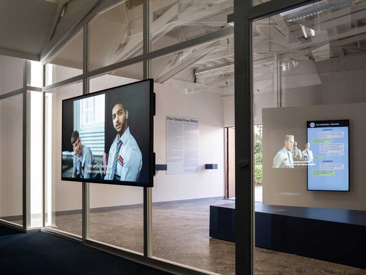 Pilvi Takala, Close Watch, 2022. Multi-channel video installation. Commissioned by Frame Contemporary Art Finland for the Pavilion of Finland at the 59th International Art Exhibition – La Biennale di Venezia. Photo: Ugo Carmeni / Frame Contemporary Art Finland.