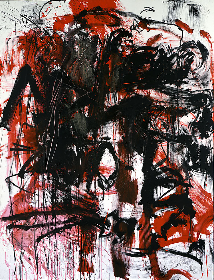 Emilio Vedova. Rosso '83 - I, 1983. Acrylic paint, pastel and sand on canvas, 265 x 200 cm (104.33 x 78.74 in). © Fondazione Emilio e Annabianca Vedova, Venice. Photo: Charles Duprat.