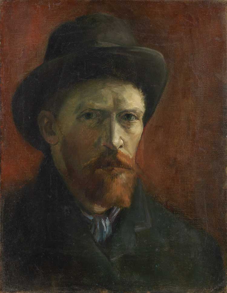 Vincent van Gogh, Self-Portrait with Felt Hat (1886-1887). Van Gogh Museum, Amsterdam (Vincent van Gogh Foundation).