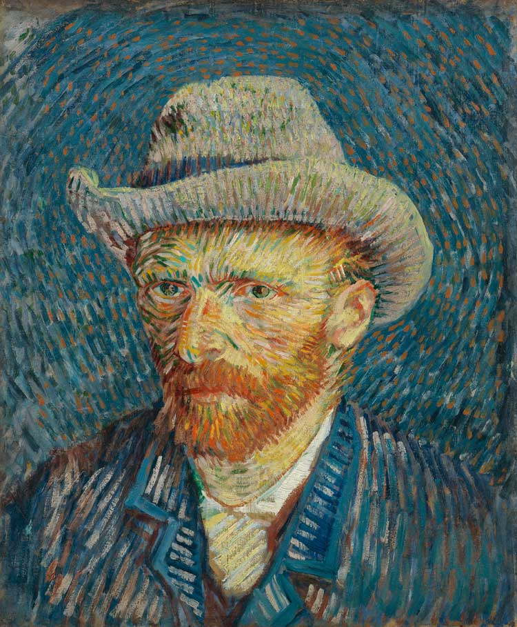 Vincent van Gogh, Self-Portrait with Grey Felt Hat, September - October 1887. Van Gogh Museum, Amsterdam (Vincent van Gogh Foundation).