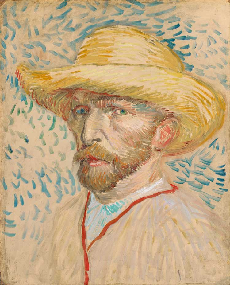 Vincent van Gogh, Self-Portrait with Straw Hat, August - September 1887. Van Gogh Museum, Amsterdam (Vincent van Gogh Foundation).