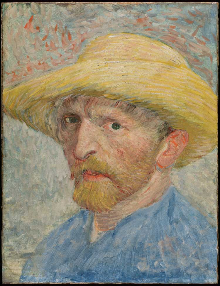 Vincent van Gogh, Self-Portrait with Straw Hat, August - September 1887. Detroit Institute of  Arts (City of Detroit Purchase; 22.13).