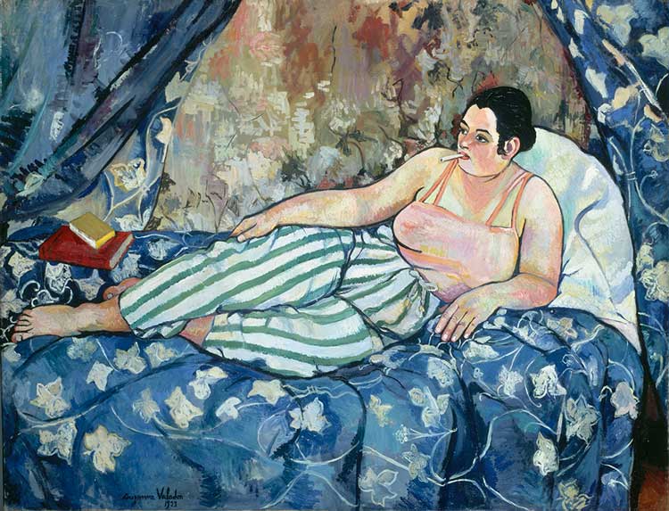 Suzanne Valadon. The Blue Room, 1923. Centre Pompidou – Musée National d’Art Moderne/CCI, Paris, on deposit to the Musée des Beaux-Arts de Limoges, State Purchase, 1924. © 2021 Artist Rights Society (ARS), New York. Photo by Jacqueline Hyde / Image © CNAC/MNAM, Dist. RMN-Grand Palais / Art Resource, NY.