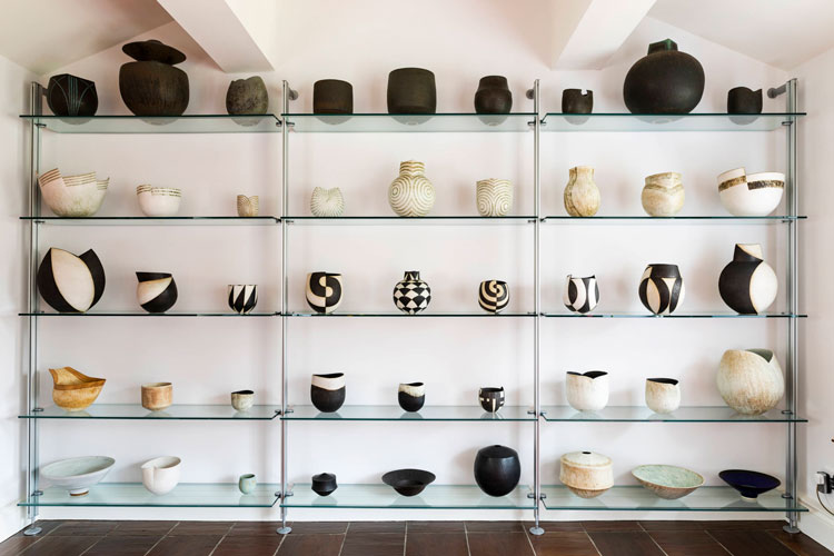 John Oldham and Terence Bacon’s collection of vessels by John Ward. Photo: Nick Singleton.