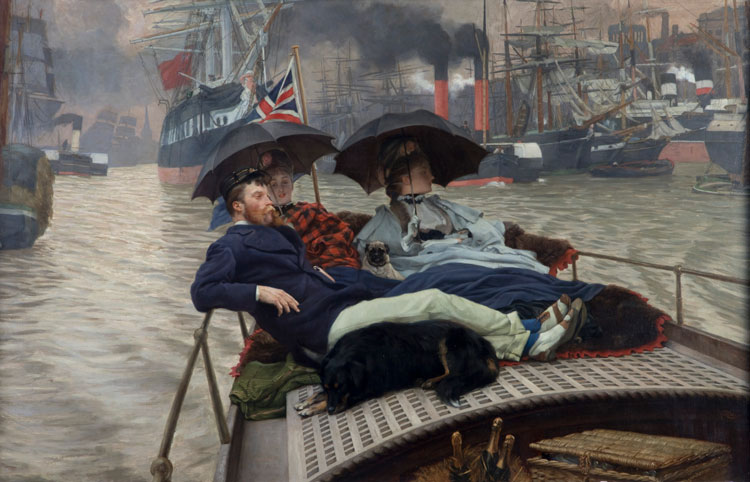 James Tissot, On the Thames (or How Happy I Could Be with Either) c1876. Oil on canvas, 74.8 x 118 cm. Purchased 1938. Photo: Jerry Hardman-Jones.