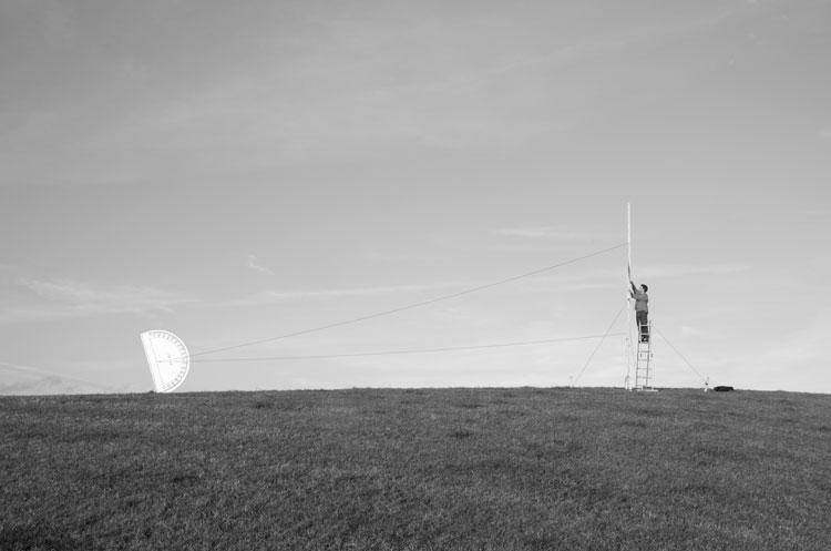 Michael Visocchi. Untitled. Field set up with protractor from Denis Diderot. Photo: Julia Carson.