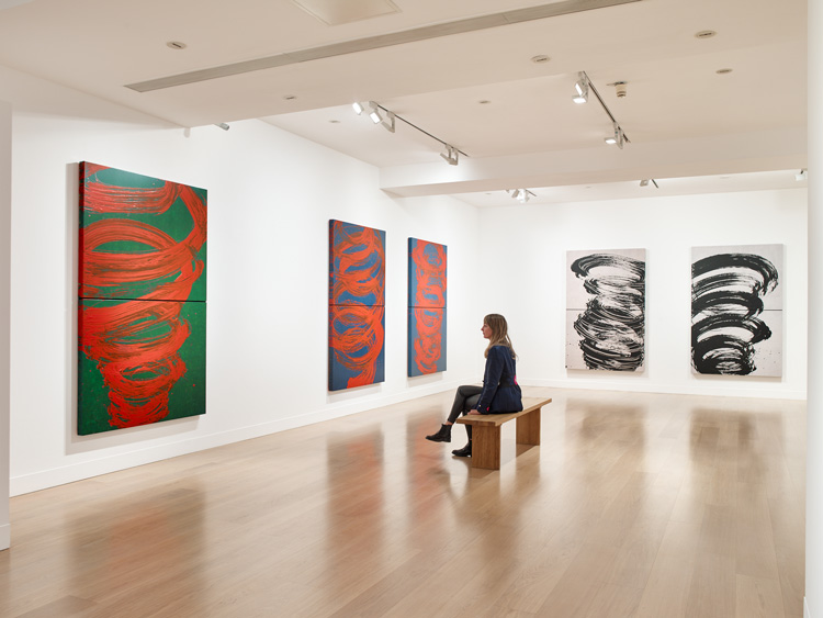 Fabienne Verdier: Vortex, installation view, Waddington Custot, London 2020. Photo courtesy Waddington Custot.